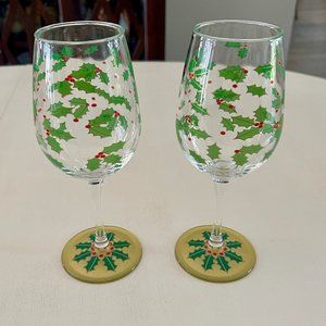 Lolita "Holly Berry" Acrylic Wine Glasses Set of 2